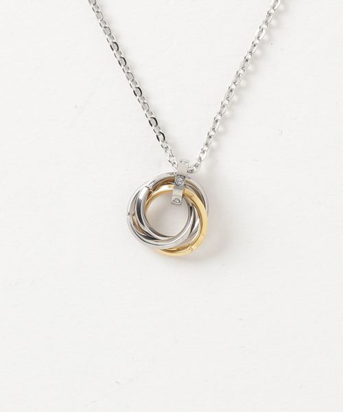 WEGO(ウィゴー)の「WEGO/ミニトリプルリングチェーンネックレス(ネックレス・メンズ・ブラック/ゴールド/ブルー・FREE)」の15枚目の写真