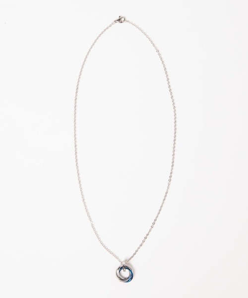 WEGO(ウィゴー)の「WEGO/ミニトリプルリングチェーンネックレス(ネックレス・メンズ・ブラック/ゴールド/ブルー・FREE)」の4枚目の写真