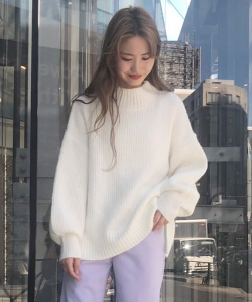 one after another NICE CLAUP（ワンアフターアナザーナイスクラップ）の「にじいろカラーニット（ニット/セーター・レディース・ライトグレー/ライトブルー/オフホワイト/サックスブルー/アイボリー/ミント/ラベンダー/ベビーピンク/レモンイエロー・FREE）」の2枚目の写真