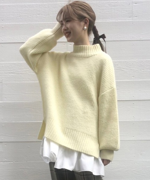 one after another NICE CLAUP（ワンアフターアナザーナイスクラップ）の「にじいろカラーニット（ニット/セーター・レディース・ライトグレー/ライトブルー/オフホワイト/サックスブルー/アイボリー/ミント/ラベンダー/ベビーピンク/レモンイエロー・FREE）」の8枚目の写真