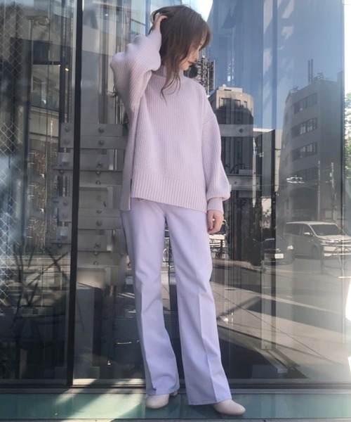 one after another NICE CLAUP（ワンアフターアナザーナイスクラップ）の「にじいろカラーニット（ニット/セーター・レディース・ライトグレー/ライトブルー/オフホワイト/サックスブルー/アイボリー/ミント/ラベンダー/ベビーピンク/レモンイエロー・FREE）」の19枚目の写真