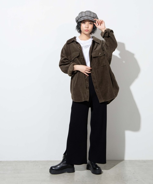 WEGO（ウィゴー）の「WEGO/スリットリブニットパンツ（その他パンツ・レディース・アイボリー/ブラック・FREE）」の6枚目の写真