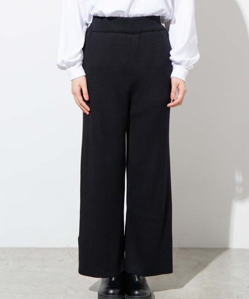 WEGO（ウィゴー）の「WEGO/スリットリブニットパンツ（その他パンツ・レディース・アイボリー/ブラック・FREE）」の8枚目の写真