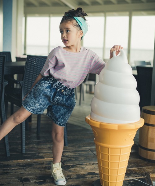 RADCHAP(ラッドチャップ)の「ケミカルデニムショートパンツ(デニムパンツ・キッズ・サックスブルー/ブラック・120cm/140cm/100cm/110cm/150cm/90cm/130cm)」の6枚目の写真