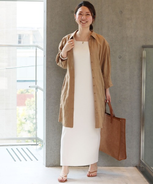 IENA（イエナ）の「T/Cハイツイストリブマキシワンピース 