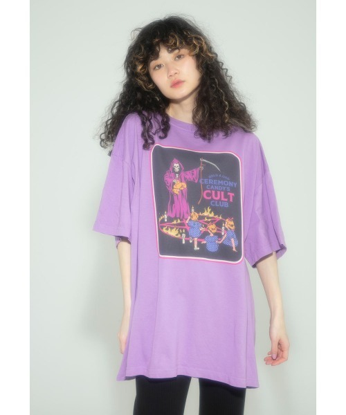 Candy Stripper（キャンディストリッパー）の「CANDY CULB BIG Tシャツ（Tシャツ/カットソー・レディース・オフホワイト/ブラック/ブルー/ラベンダー・2）」の4枚目の写真