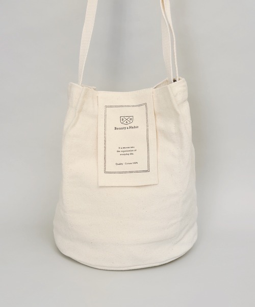 Beauty&Habit(ビューティアンドハビット)の「【Beauty&Habit】キャンバス地ロゴ巾着ショルダーバッグ(ショルダーバッグ・メンズ・ナチュラル・FREE)」の14枚目の写真