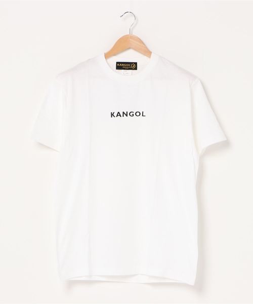 KANGOL（カンゴール）の「『KANGOL』別注ロゴ刺繍T（Tシャツ/カットソー・レディース・ブラック/オリーブ/ホワイト・LARGE/MEDIUM/X-LARGE/XXX-LARGE）」の2枚目の写真