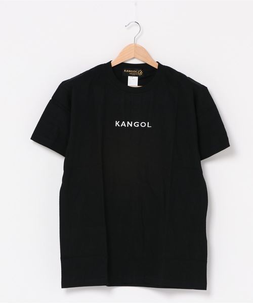 KANGOL（カンゴール）の「『KANGOL』別注ロゴ刺繍T（Tシャツ/カットソー・レディース・ブラック/オリーブ/ホワイト・LARGE/MEDIUM/X-LARGE/XXX-LARGE）」の3枚目の写真