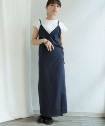 【HERCLOSET】WEB限定アイテム インナー付き麻タッチキャミワンピース