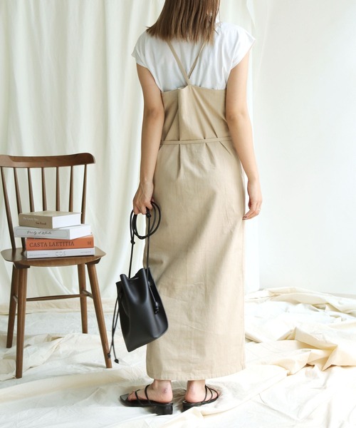 HER CLOSET(ハークローゼット)の「【HERCLOSET】WEB限定アイテム インナー付き麻タッチキャミワンピース(ワンピース・レディース・ベージュ/ネイビー/アイボリー/ライトグリーン・M)」の22枚目の写真