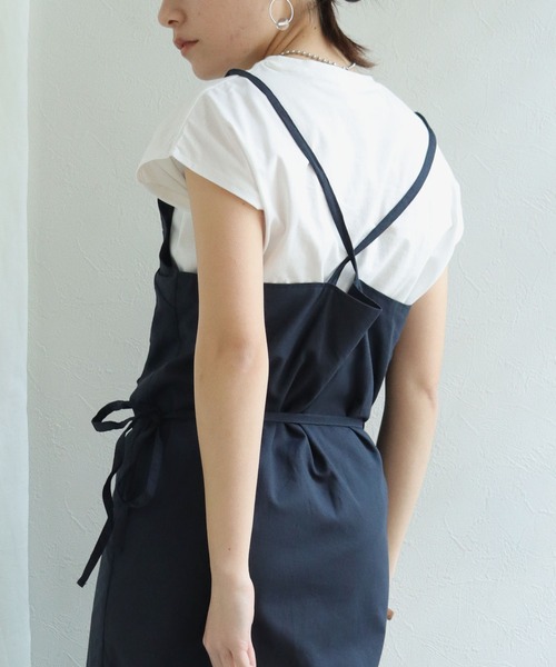 HER CLOSET(ハークローゼット)の「【HERCLOSET】WEB限定アイテム インナー付き麻タッチキャミワンピース(ワンピース・レディース・ベージュ/ネイビー/アイボリー/ライトグリーン・M)」の13枚目の写真