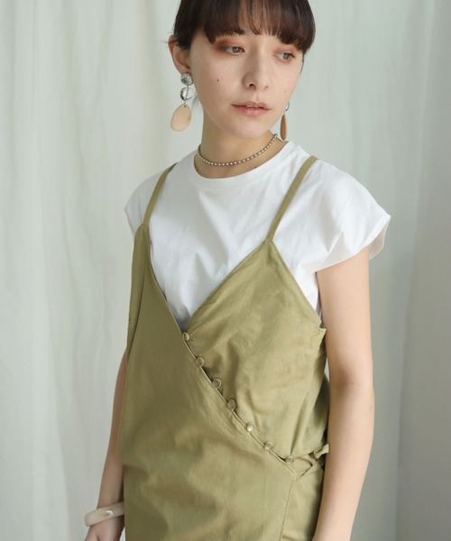 HER CLOSET(ハークローゼット)の「【HERCLOSET】WEB限定アイテム インナー付き麻タッチキャミワンピース(ワンピース・レディース・ベージュ/ネイビー/アイボリー/ライトグリーン・M)」の20枚目の写真