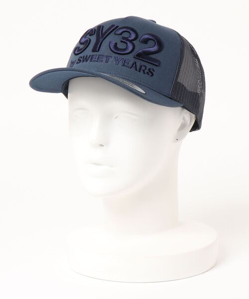 SY32 by SWEET YEARS（エスワイサーティトゥバイスィートイヤーズ）の「《SY32 by SWEET YEARS》ロゴ刺繍メッシュキャップ（キャップ・レディース・ブラック/ブラック系その他/ネイビー/ホワイト/チャコールグレー×ブラック/カモフラージュ/ホワイト系その他・FREE）」の6枚目の写真