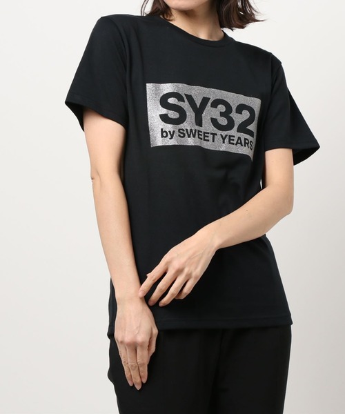 【セール】【73】【it】【SY32 by SWEET YEARS】BOXロゴT（Tシャツ/カットソー）｜SY32 by SWEET YEARS（エスワイサーティトゥバイスィートイヤーズ）