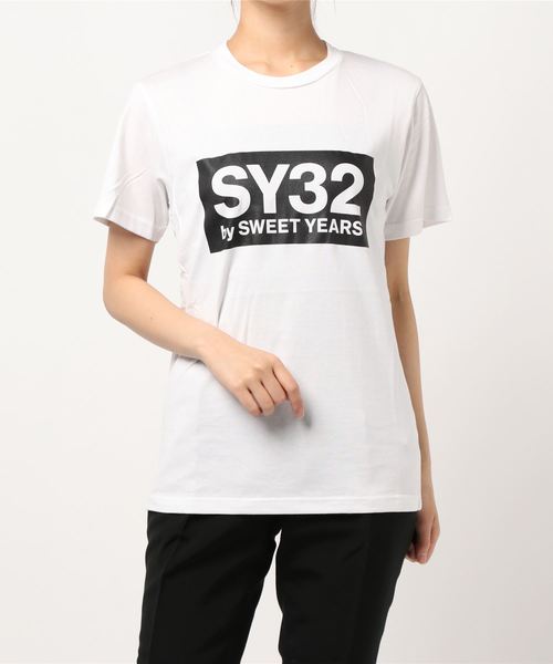 【セール】【73】【it】【SY32 by SWEET YEARS】BOXロゴT（Tシャツ/カットソー）｜SY32 by SWEET YEARS（エスワイサーティトゥバイスィートイヤーズ）