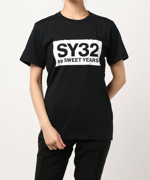 【セール】【73】【it】【SY32 by SWEET YEARS】BOXロゴT（Tシャツ/カットソー）｜SY32 by SWEET YEARS（エスワイサーティトゥバイスィートイヤーズ）