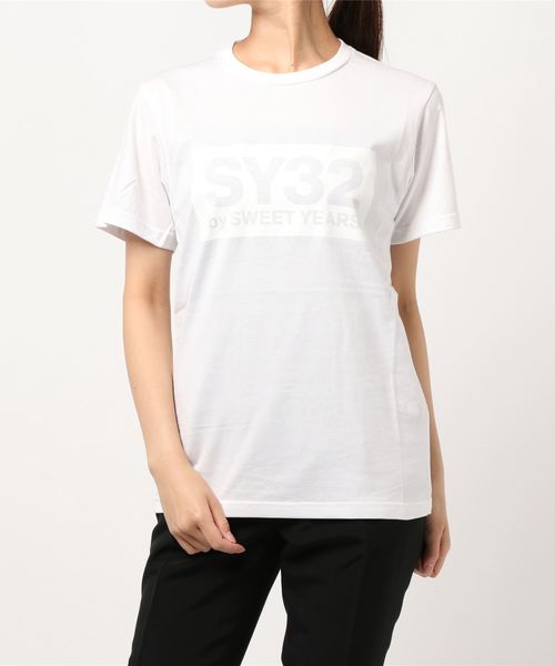 【セール】【73】【it】【SY32 by SWEET YEARS】BOXロゴT（Tシャツ/カットソー）｜SY32 by SWEET YEARS（エスワイサーティトゥバイスィートイヤーズ）