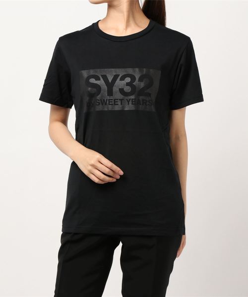 【セール】【73】【it】【SY32 by SWEET YEARS】BOXロゴT（Tシャツ/カットソー）｜SY32 by SWEET YEARS（エスワイサーティトゥバイスィートイヤーズ）