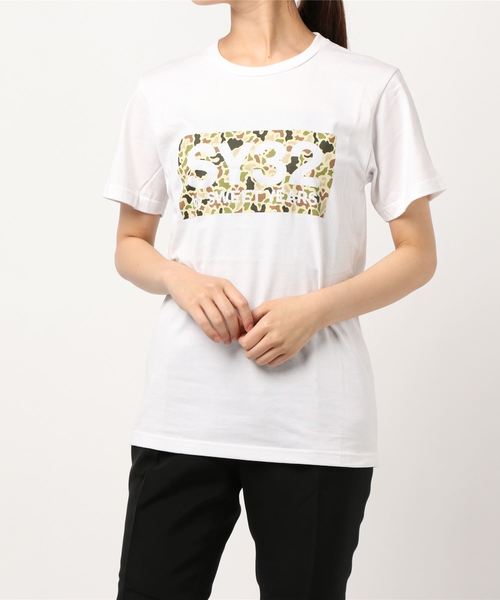 【セール】【73】【it】【SY32 by SWEET YEARS】BOXロゴT（Tシャツ/カットソー）｜SY32 by SWEET YEARS（エスワイサーティトゥバイスィートイヤーズ）