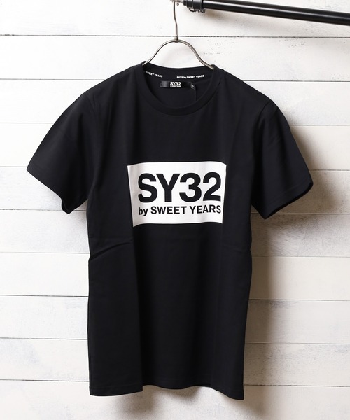 【セール】【73】【it】【SY32 by SWEET YEARS】BOXロゴT（Tシャツ/カットソー）｜SY32 by SWEET YEARS（エスワイサーティトゥバイスィートイヤーズ）