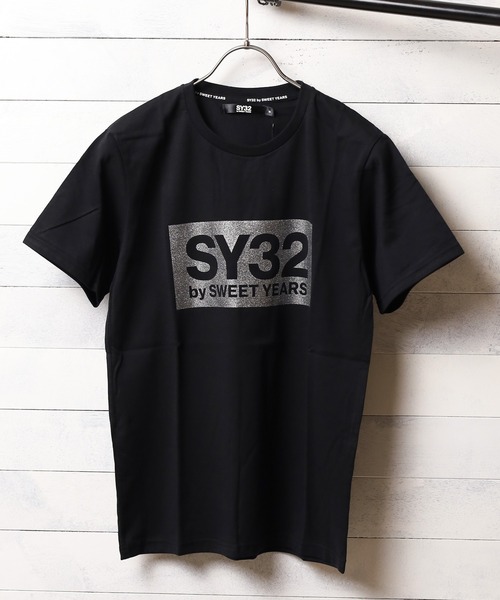 【セール】【73】【it】【SY32 by SWEET YEARS】BOXロゴT（Tシャツ/カットソー）｜SY32 by SWEET YEARS（エスワイサーティトゥバイスィートイヤーズ）