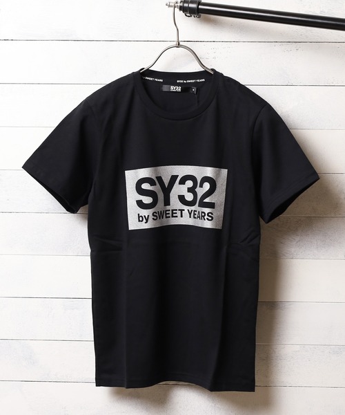 【セール】【73】【it】【SY32 by SWEET YEARS】BOXロゴT（Tシャツ/カットソー）｜SY32 by SWEET YEARS（エスワイサーティトゥバイスィートイヤーズ）