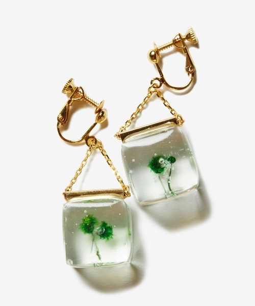 rehacer : Flower Cube Earrings Made in Japan / フラワー キューブ 