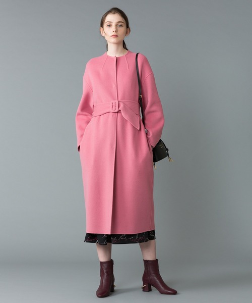 LOULOU WILLOUGHBY バックルベルト付リ バーコート ピンク 2