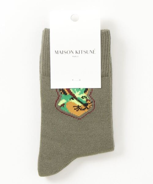 Maison Kitsune(メゾンキツネ)の「NEON FOX HEAD SOCKS(ソックス/靴下・メンズ・カーキ/ライトグリーン/イエロー・S/M)」の4枚目の写真