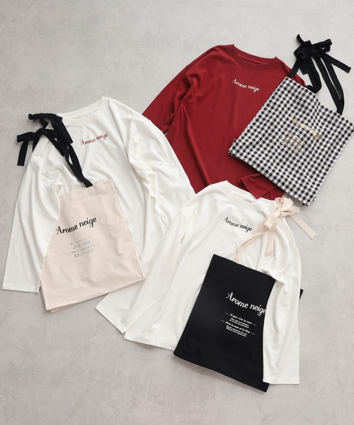 one after another NICE CLAUP（ワンアフターアナザーナイスクラップ）の「トートバックセットＴシャツ（Tシャツ/カットソー・レディース・アイボリー/ブラック/チェック・FREE）」の19枚目の写真