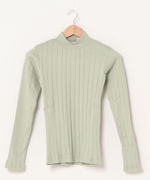 YOUNG&OLSEN The DRYGOODS STORE（ヤングアンドオルセン）の「【YOUNG & OLSEN The DRYGOODS STORE】/BROAD RIB HI NECK LS（Tシャツ/カットソー・レディース・ホワイト/ブラック/ブラウン系その他/グリーン系その他/キャメル/その他1・1/2）」の2枚目の写真