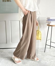 classicalelf | ひらり、涼し気。美シルエット、リネンライクワイドパンツ(スラックス)