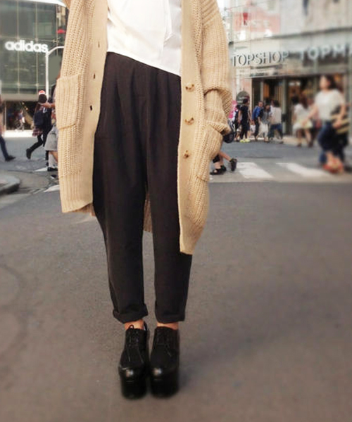 goocy(グースィー)の「3タックHiWPT(その他パンツ・レディース・ベージュ/ブラック・FREE)」の2枚目の写真