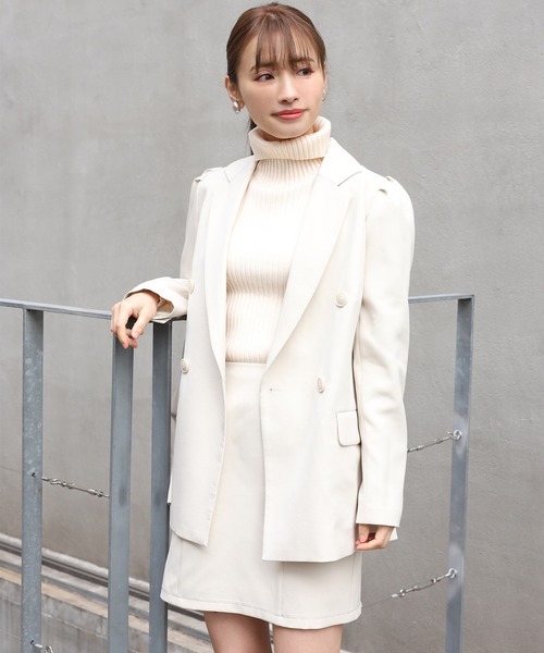 one after another NICE CLAUP（ワンアフターアナザーナイスクラップ）の「テーラードジャケット（テーラードジャケット・レディース・アイボリー/グレー系その他/ベージュ系その他/ミント・FREE）」の22枚目の写真