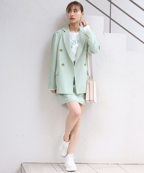 one after another NICE CLAUP（ワンアフターアナザーナイスクラップ）の「テーラードジャケット（テーラードジャケット・レディース・アイボリー/グレー系その他/ベージュ系その他/ミント・FREE）」の15枚目の写真