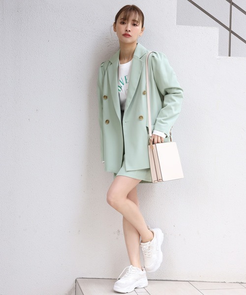 one after another NICE CLAUP（ワンアフターアナザーナイスクラップ）の「テーラードジャケット（テーラードジャケット・レディース・アイボリー/グレー系その他/ベージュ系その他/ミント・FREE）」の13枚目の写真