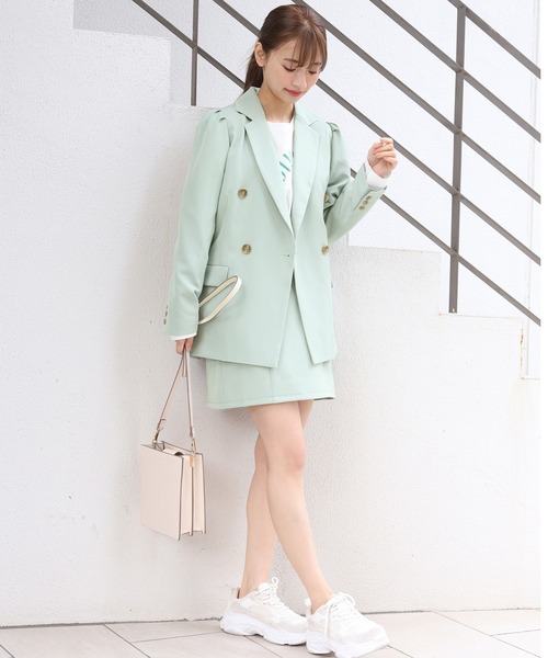 one after another NICE CLAUP（ワンアフターアナザーナイスクラップ）の「テーラードジャケット（テーラードジャケット・レディース・アイボリー/グレー系その他/ベージュ系その他/ミント・FREE）」の14枚目の写真