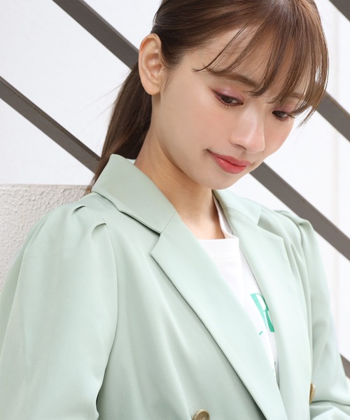 one after another NICE CLAUP（ワンアフターアナザーナイスクラップ）の「テーラードジャケット（テーラードジャケット・レディース・アイボリー/グレー系その他/ベージュ系その他/ミント・FREE）」の12枚目の写真