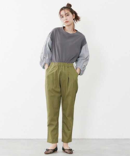 POU DOU DOU（プードゥドゥ）の「フラワー刺繍スリーブトップス（Tシャツ/カットソー・レディース・ダークグレー/ライトベージュ/アイボリー・3）」の22枚目の写真