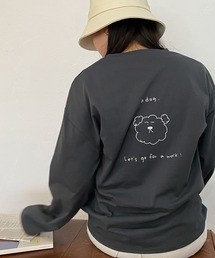 Tシャツ ロング バックプリント omom×mimi toujours