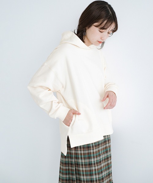 haco!（ハコ）の「ＰＢＰオーガニックコットン　重ね着でも1枚でも好バランス！大人女子のためのちょいゆる裏起毛パーカー（パーカー・レディース・ホワイト/ミント・SMALL/MEDIUM/LARGE/X-LARGE）」の20枚目の写真