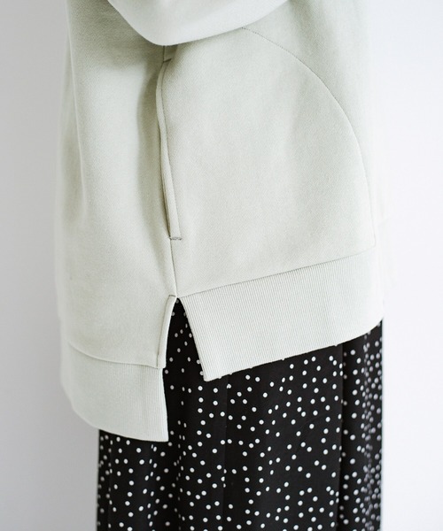 haco!（ハコ）の「ＰＢＰオーガニックコットン　重ね着でも1枚でも好バランス！大人女子のためのちょいゆる裏起毛パーカー（パーカー・レディース・ホワイト/ミント・SMALL/MEDIUM/LARGE/X-LARGE）」の13枚目の写真