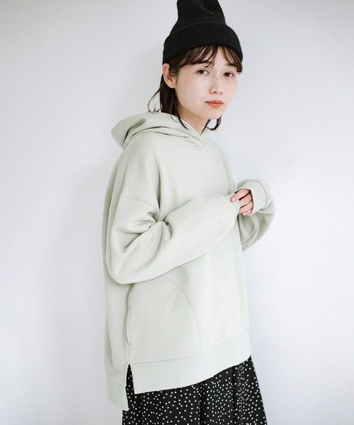 haco!（ハコ）の「ＰＢＰオーガニックコットン　重ね着でも1枚でも好バランス！大人女子のためのちょいゆる裏起毛パーカー（パーカー・レディース・ホワイト/ミント・SMALL/MEDIUM/LARGE/X-LARGE）」の21枚目の写真