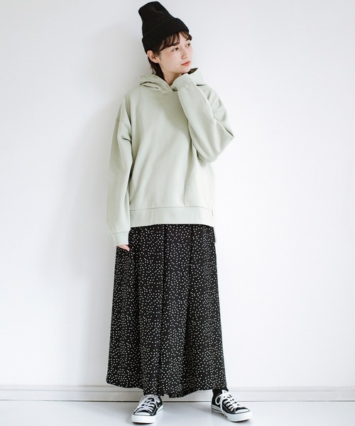 haco!（ハコ）の「ＰＢＰオーガニックコットン　重ね着でも1枚でも好バランス！大人女子のためのちょいゆる裏起毛パーカー（パーカー・レディース・ホワイト/ミント・SMALL/MEDIUM/LARGE/X-LARGE）」の12枚目の写真