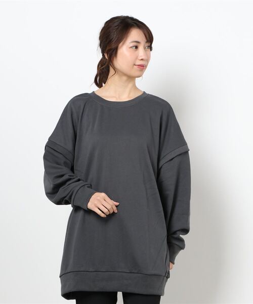 RAG MACHINE（ラグマシーン）の「【RAG MACHINE】マルチウェイチュニック（チュニック・レディース・ライトブラウン/ライトグレー/ダークグレー・L/M）」の3枚目の写真