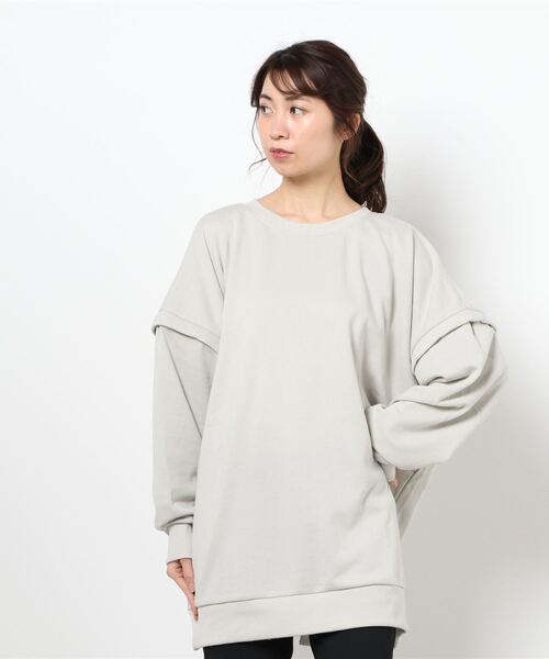 RAG MACHINE（ラグマシーン）の「【RAG MACHINE】マルチウェイチュニック（チュニック・レディース・ライトブラウン/ライトグレー/ダークグレー・L/M）」の8枚目の写真