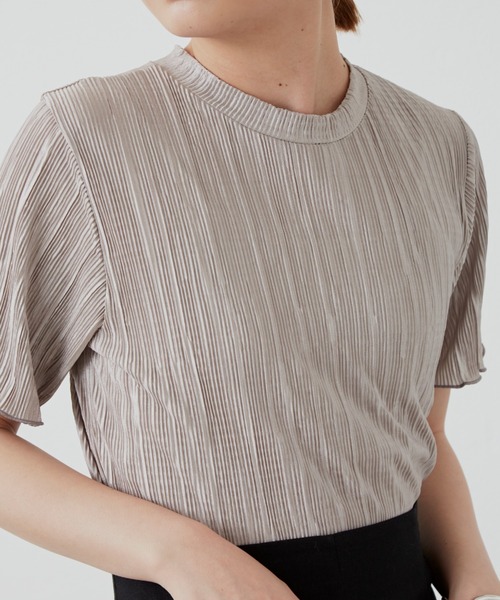 Aunt Marie's（アントマリーズ）の「ミニプリーツハーフスリーブカットソー/AUNT MARIE'S（Tシャツ/カットソー・レディース・ホワイト/ブラック/ネイビー/グレー/ブルー/オレンジ/グリーン・FREE）」の22枚目の写真