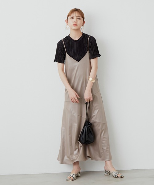 Aunt Marie's（アントマリーズ）の「ミニプリーツハーフスリーブカットソー/AUNT MARIE'S（Tシャツ/カットソー・レディース・ホワイト/ブラック/ネイビー/グレー/ブルー/オレンジ/グリーン・FREE）」の15枚目の写真