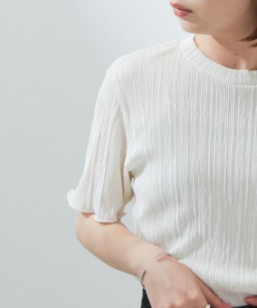 Aunt Marie's（アントマリーズ）の「ミニプリーツハーフスリーブカットソー/AUNT MARIE'S（Tシャツ/カットソー・レディース・ホワイト/ブラック/ネイビー/グレー/ブルー/オレンジ/グリーン・FREE）」の13枚目の写真